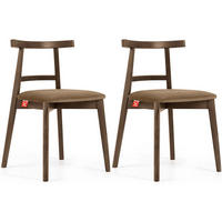 ESSTISCHSTÜHLE LILIO 2 St Vintage, Beige / Lefkas-Eiche - Eichefarben/Beige, Holz/Textil (47/76/45cm) - KONSIMO®