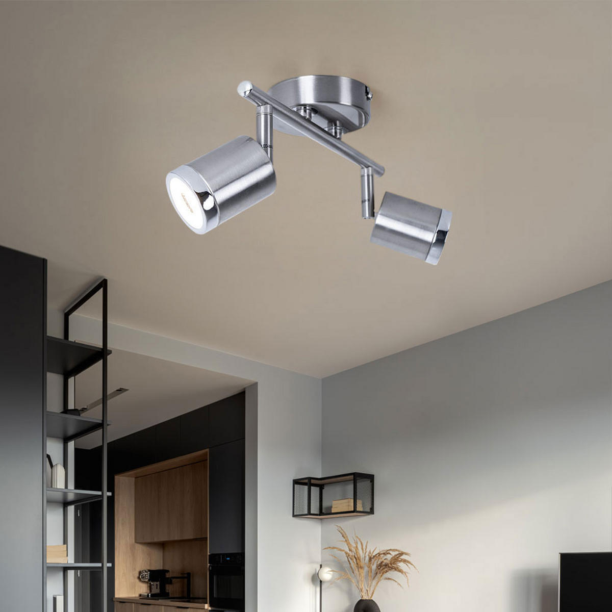 LED DECKENLEUCHTE Port Alu Silber - Silberfarben, Metall (43.5/8/14cm) - Wofi