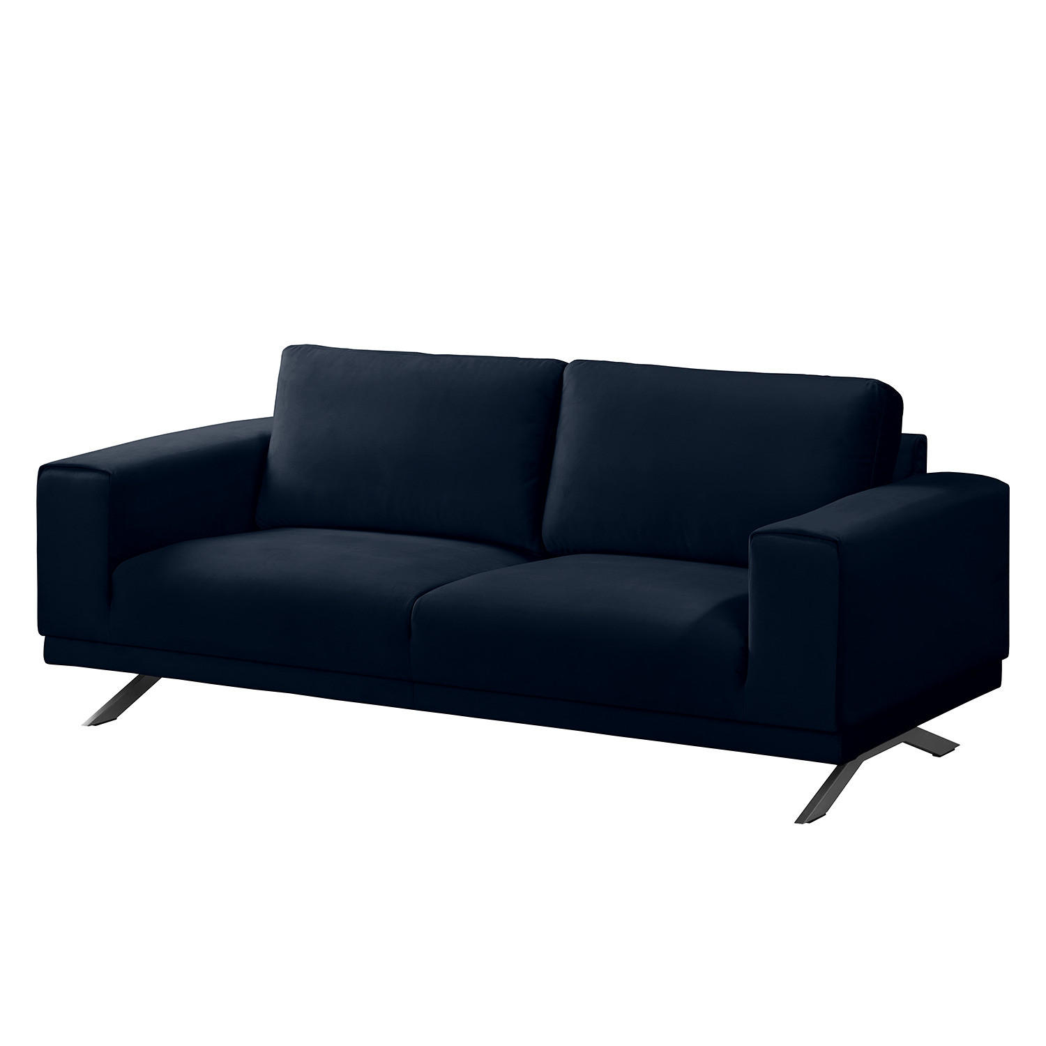 2-SITZER SOFA - Samt - Dunkelblau, Textil (196/81/89cm) - home24