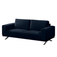 2-SITZER SOFA - Samt - Dunkelblau, Textil (196/81/89cm) - home24