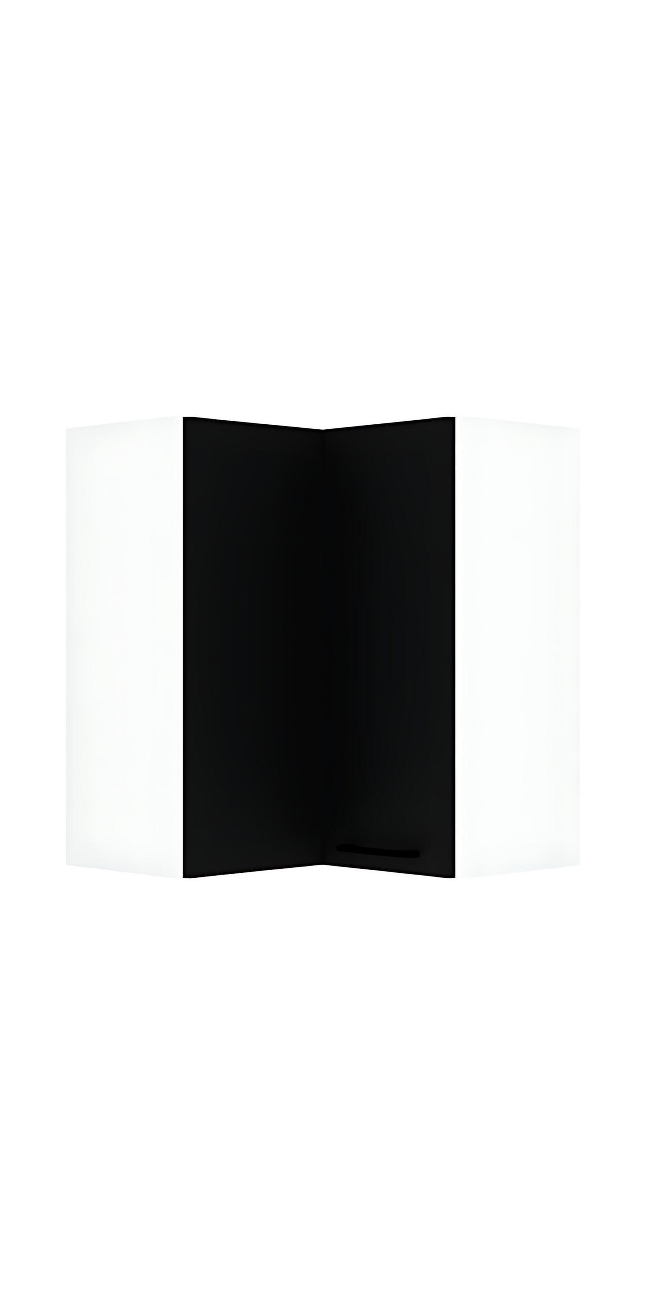 ECKHÄNGESCHRANK WRN P/L - Morvex - Platzsparende Lösung mit Stil - Schwarz, Holz/Metall (60/72/60cm) - ROYAL24_MARKT