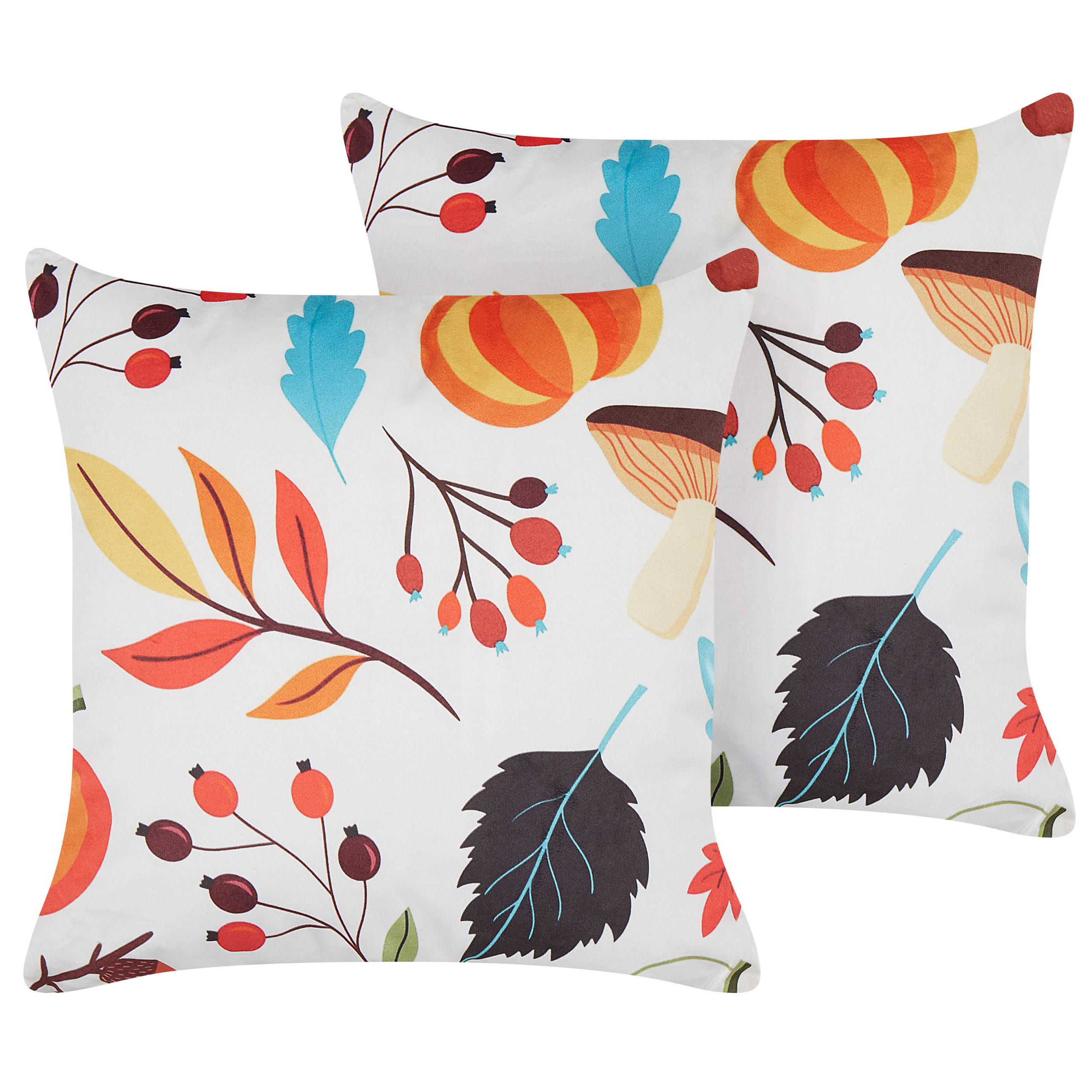 SAMTKISSEN 2er-Set Bunt 45/45 cm Viscaria - Multicolor, Textil (45/45cm) - Beliani