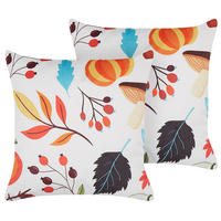 SAMTKISSEN 2er-Set Bunt 45/45 cm Viscaria - Multicolor, Textil (45/45cm) - Beliani