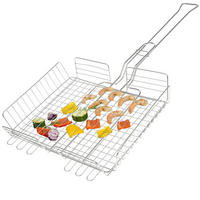 GRILLKORB, silber, Edelstahl - Edelstahlfarben, Metall (61/32.5/6.5cm) - bremermann