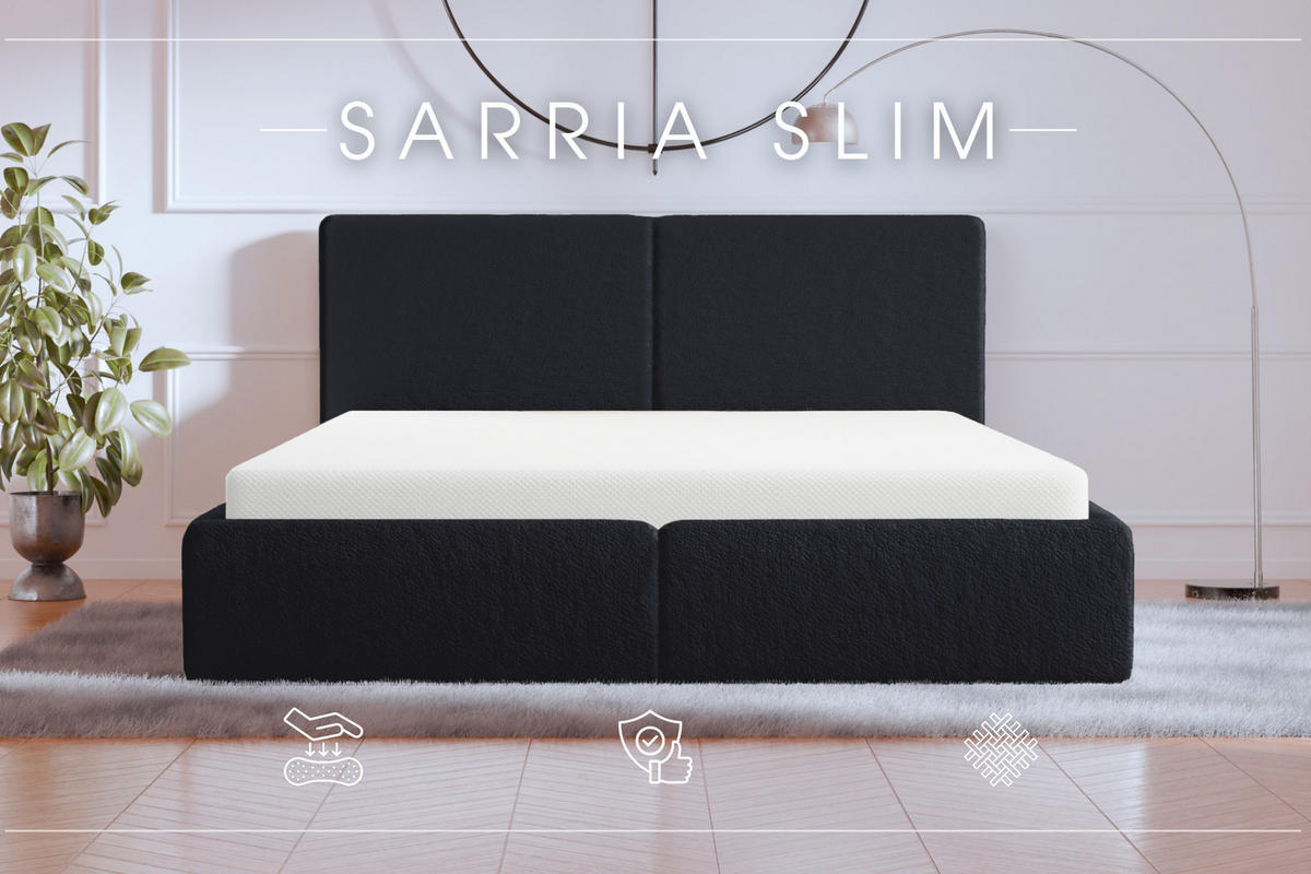 POLSTERBETT Doppelbett Sarria Slim Schwarz (Anthology 19) 180x200 cm - Schwarz, Textil (180/200cm) - Meblito
