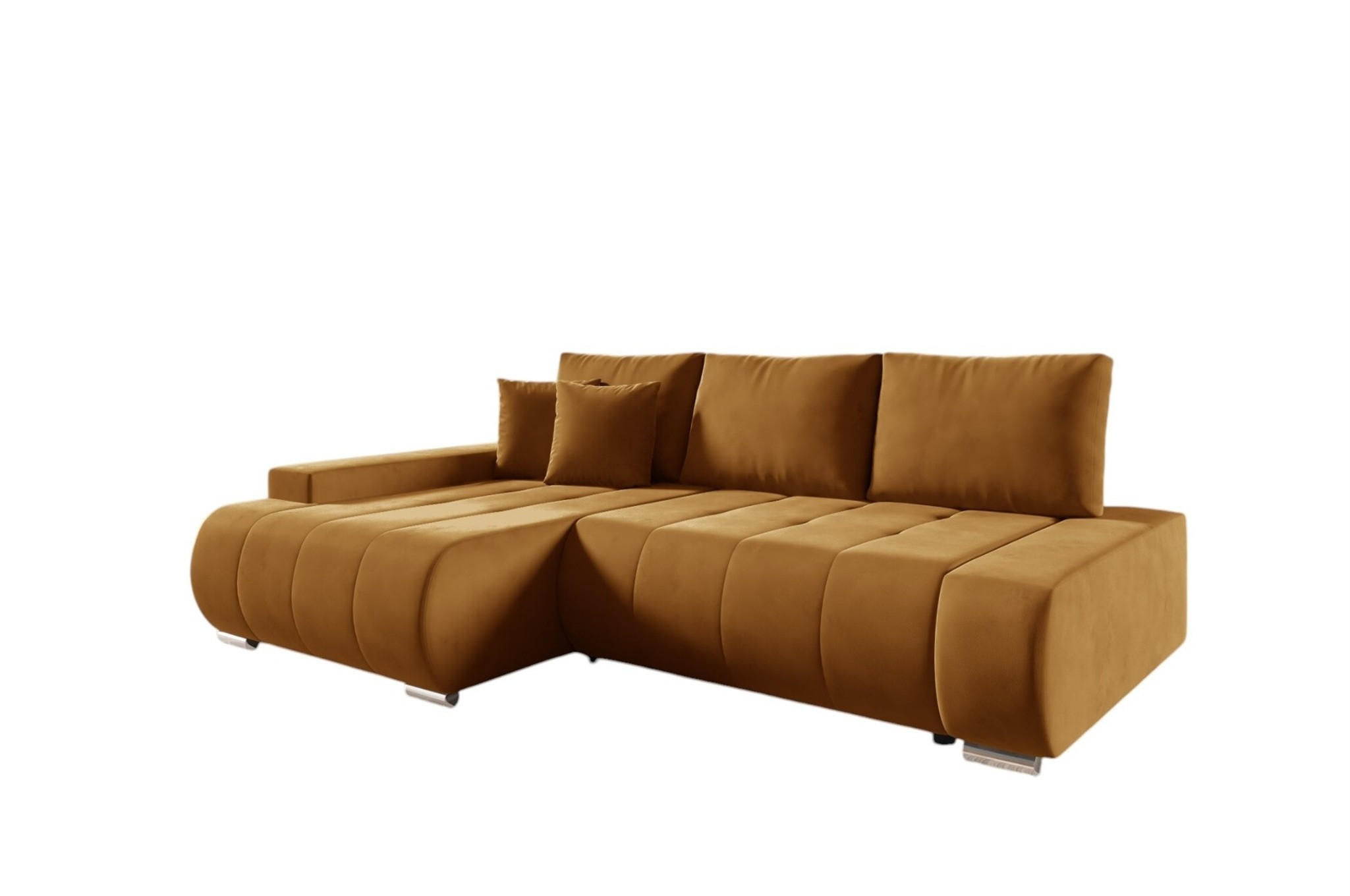 ECKSOFA Elmo - Honig, Holzwerkstoff/Textil (227/153cm) - Fun Möbel