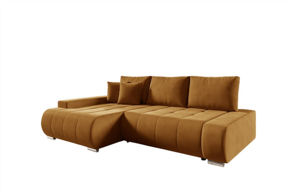 ECKSOFA Elmo - Honig, Holzwerkstoff/Textil (227/153cm) - Fun Möbel