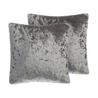 DEKOKISSEN 2er-Set Grau 45/45 cm Hosta - Grau, Textil (45/45cm) - Beliani