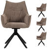 DININGSESSEL Ginosa - 4er Set - drehbar - braun - Schwarz/Braun, Textil/Metall (62/90/66cm) - bene living