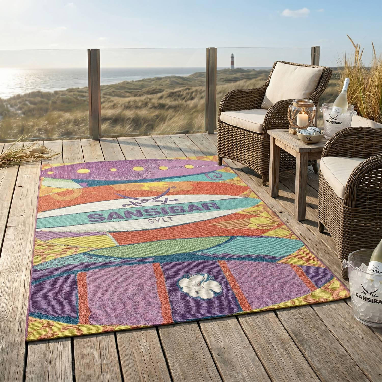 OUTDOORTEPPICH Rantum Beach 130x190 cm - Multicolor, Textil (130/190cm) - Sansibar SYLT