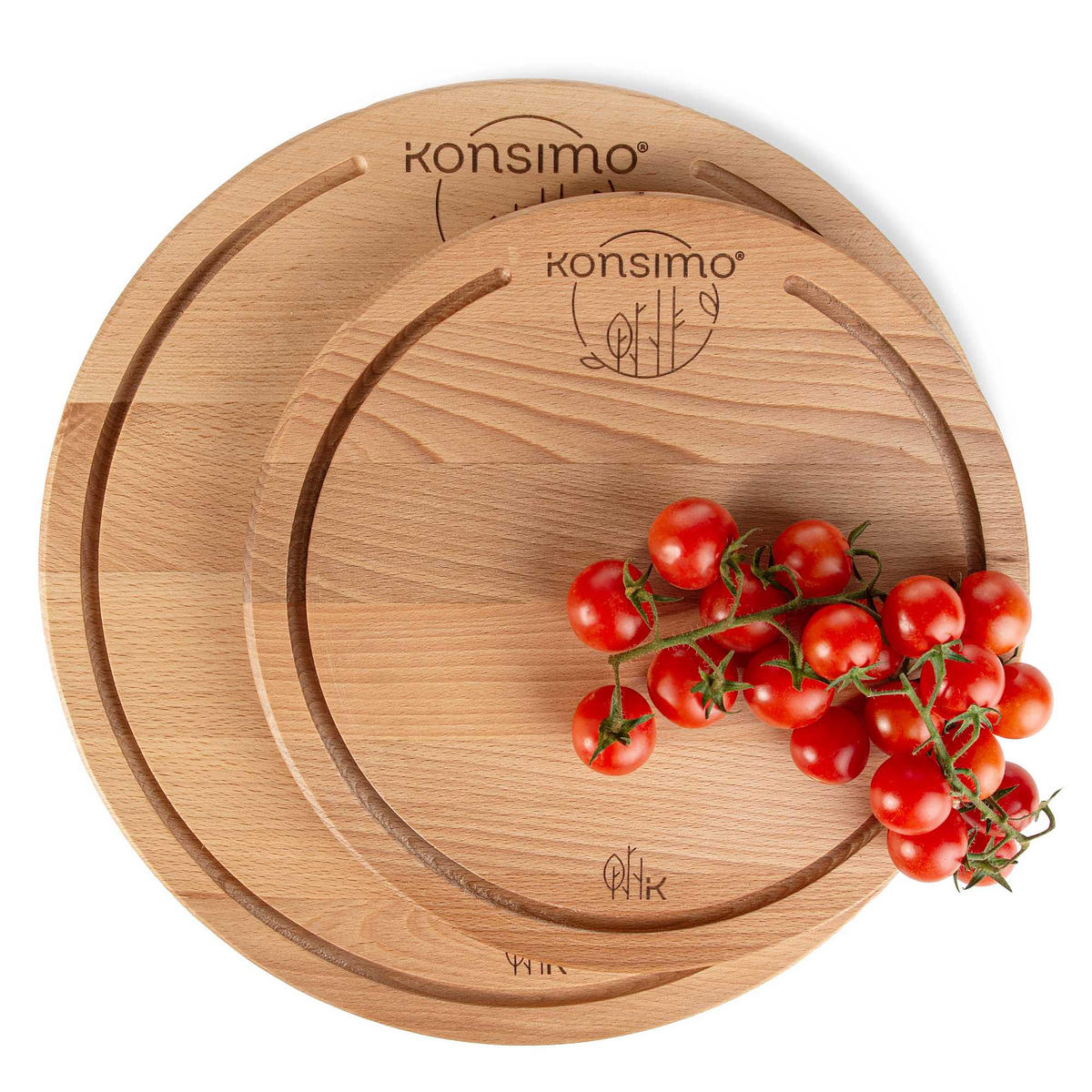 SCHNEIDEBRETT Holz Buche geölt LESTE 2-tlg - Buchefarben, Holz (32/32cm) - KONSIMO®