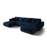 WOHNLANDSCHAFT Misato In Monolith - Dunkelblau, Holzwerkstoff/Textil (384/85/175cm) - Fun Möbel