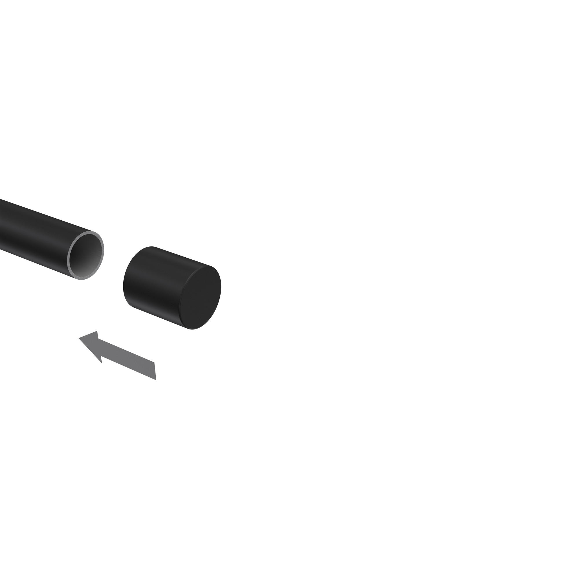 ENDSTÜCKE FÜR GARDINENSTANGEN / TELESKOPSTANGEN Livo 16/13 mm Ø Schwarz, Packung 2 Stück - Schwarz, Kunststoff (2/1.8/1.8cm) - INTERDECO