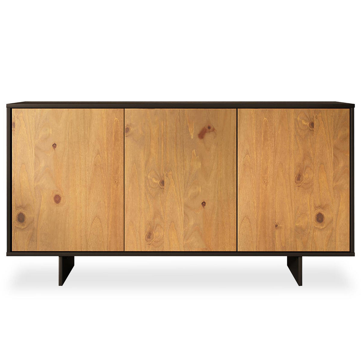 SIDEBOARD ARTO schwarz/Eiche - Eichefarben/Schwarz, Holz (137/71/41cm) - IDIMEX