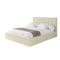 POLSTERBETT mit Bettkasten und Lattenrost, Bett mit Matratze H3/H4 - STERA 160x200 Beige - Hellbraun, Holzwerkstoff/Textil (160/200cm) - ALTDECOR