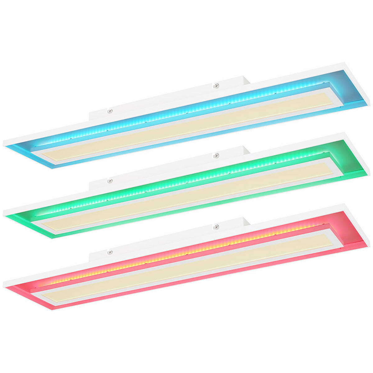 LED DECKENLEUCHTE Metall Weiß - Weiß, Metall (85/19/6.3cm) - Globo Lighting