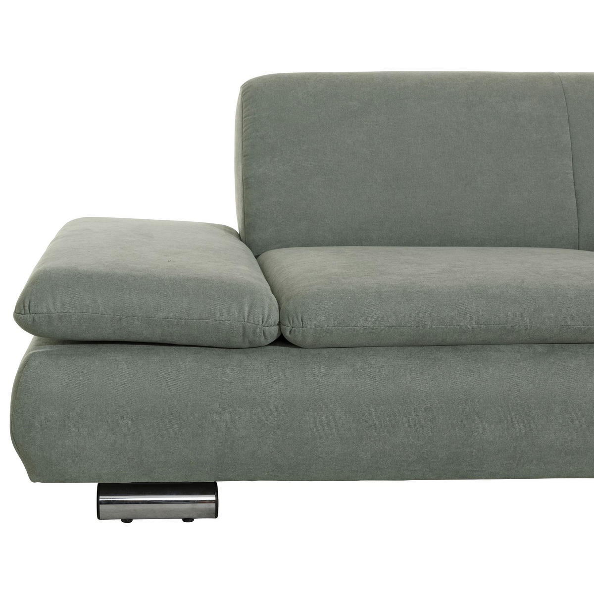 ECKSOFA mit Ottomane rechts Kaye Flachgewebe hellgrün - Hellgrün, Kunststoff (190/270cm) - 58aufmkessel
