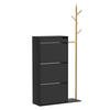 SCHUHSCHRANK Ivo Schwarz 90 x 181.5 cm mit 3 Fächern, 1 Schublade - Schwarz, Holzwerkstoff (90/181.5/30cm) - Vicco