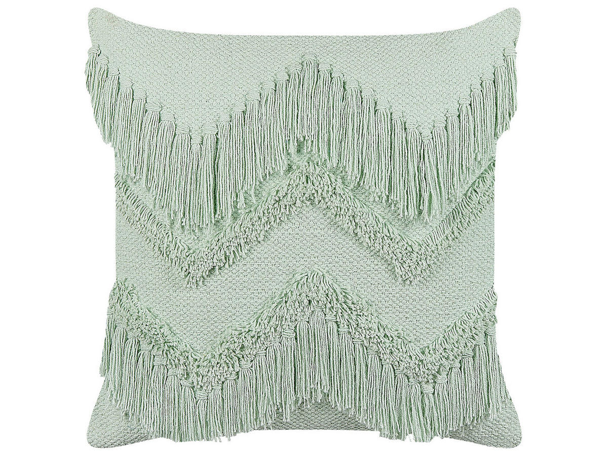 DEKOKISSEN Hellgrün 45/45 cm Bacopa - Hellgrün, Naturmaterialien/Textil (45/45cm) - Beliani