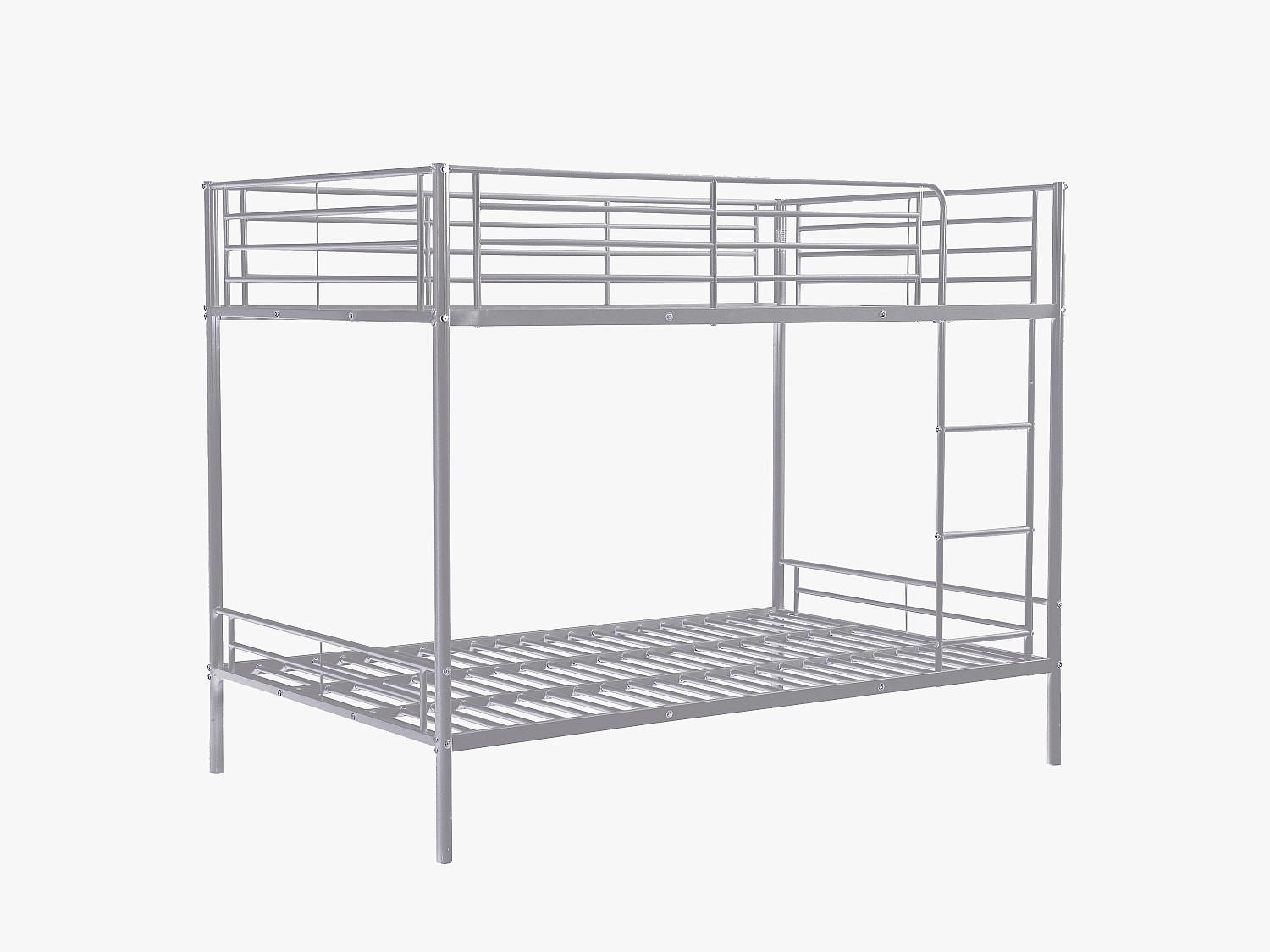 ETAGENBETT - 2 x 120 x 190 cm - Silber - DUOTIS - Silberfarben, Metall (126/198cm) - Vente-Unique
