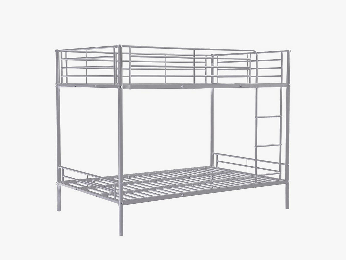 ETAGENBETT - 2 x 120 x 190 cm - Silber - DUOTIS - Silberfarben, Metall (126/198cm) - Vente-Unique