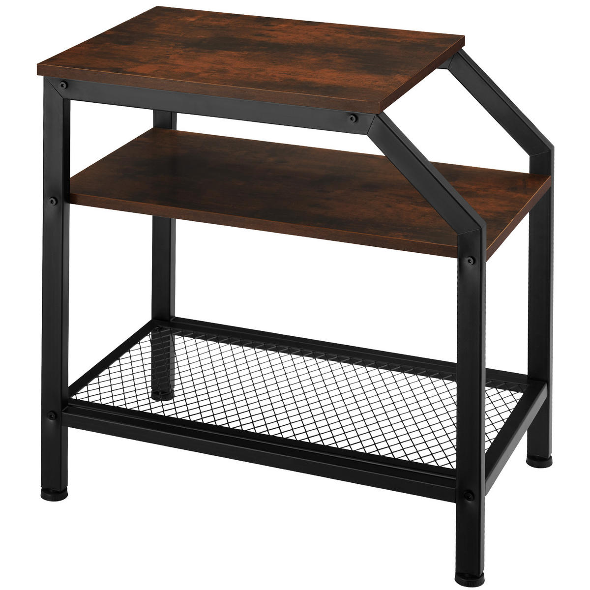 BEISTELLTISCH Plymouth,36,5 x 58,5 x 59,5 cm,Industrial Holz dunkel, rustikal - Rostfarben, Holz (58.5/36.5/59.5cm) - tectake