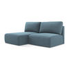 ECKSOFA mit Schlaffunktion links Strukturstoff Stoff Blau - Blau/Schwarz, Kunststoff/Textil (149/210cm) - Makamii