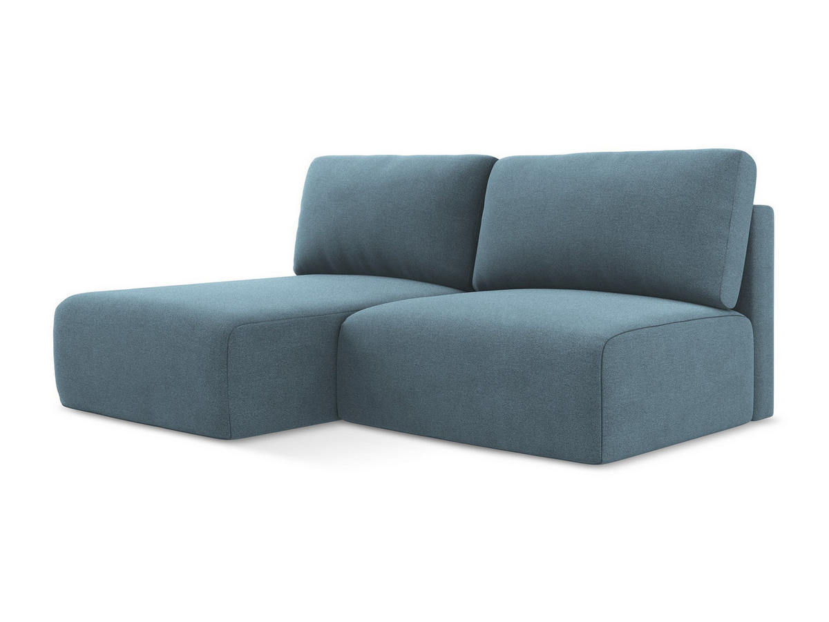 ECKSOFA mit Schlaffunktion links Strukturstoff Stoff Blau - Blau/Schwarz, Kunststoff/Textil (149/210cm) - Makamii