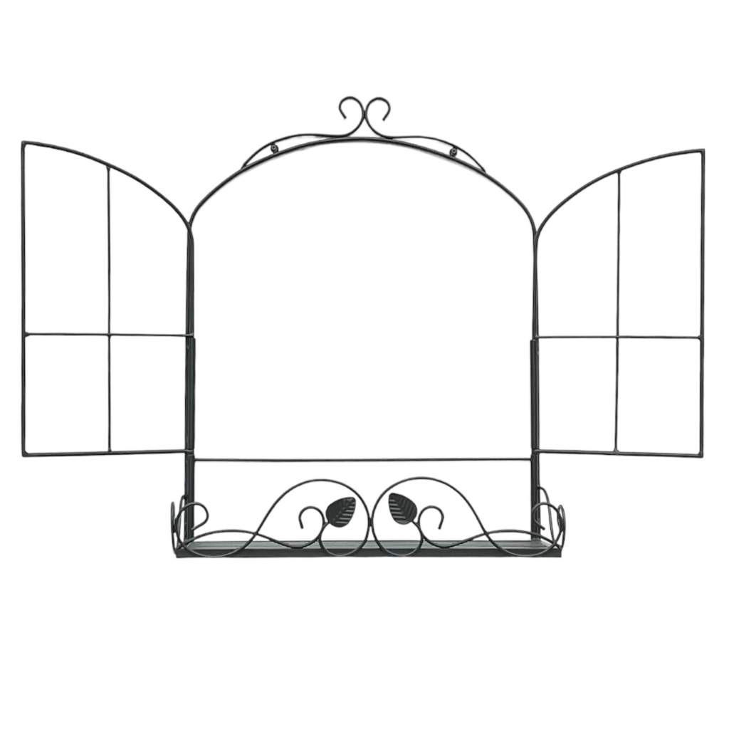 KRÄUTERREGAL FÜR BALKON UND WAND Wetterfest Schwarz 50 cm - Schwarz, Metall (52/62/18cm) - DanDiBo
