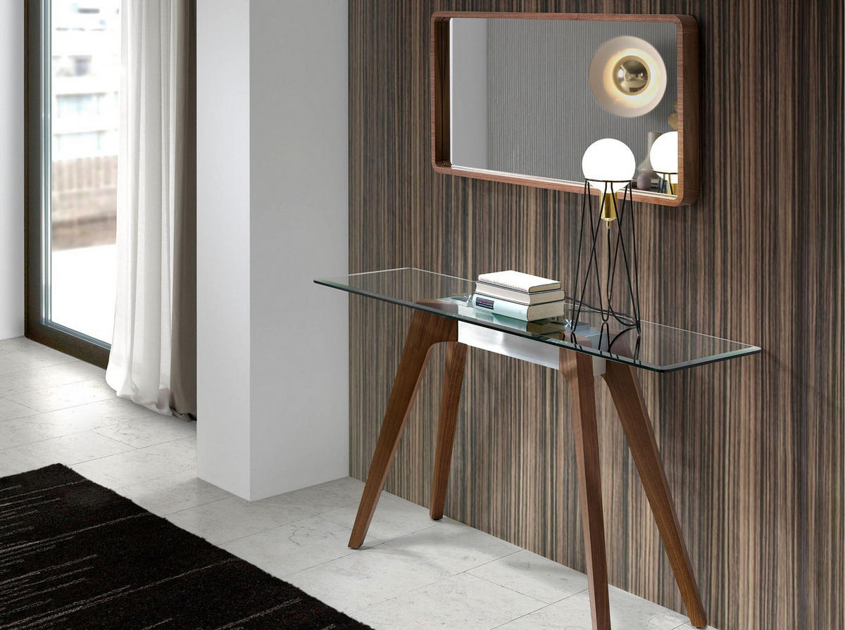 WANDSPIEGEL Wandspiegel Rechteckig Walnuss 100/50/7 cm - Walnussfarben, Holz (100/7/50cm) - ANGEL CERDA