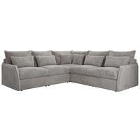 ECKSOFA VERSO L Hellgrau Plüsch - Hellgrau/Schwarz, Kunststoff/Textil (270/270cm) - MKS