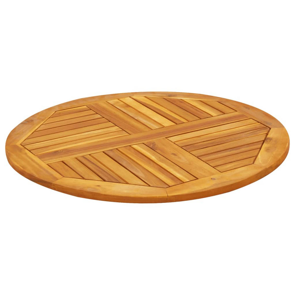 TISCHPLATTE Ø80/2,2 Cm Rund Massivholz Akazie - Braun, Holz (80/80/2.2cm) - vidaXL