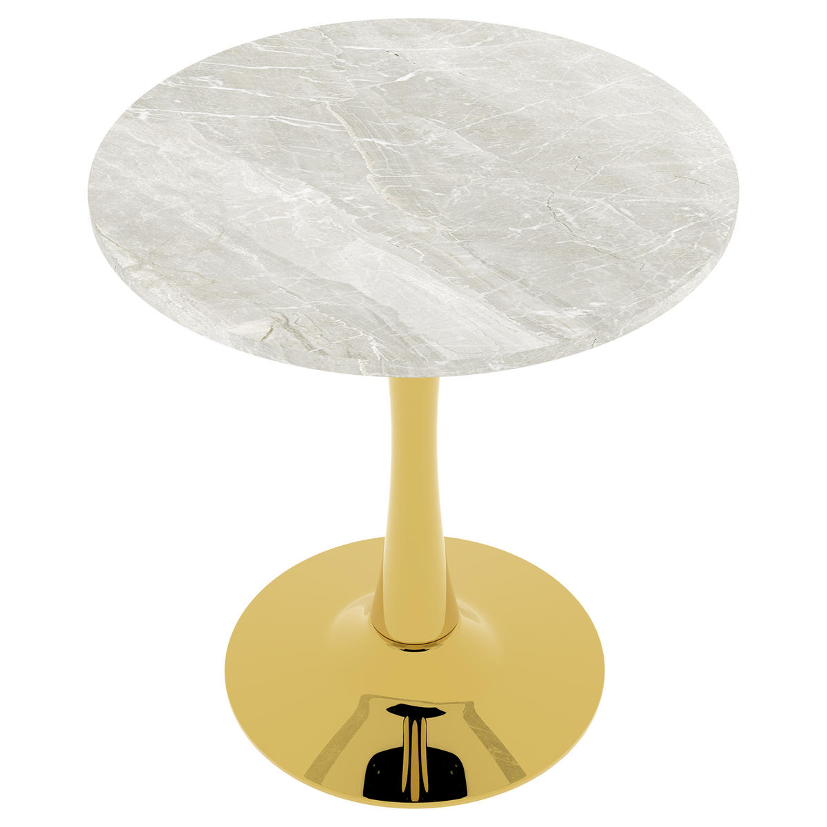 ESSTISCH Goldfarben-Weiß 70/70/72 cm - Goldfarben, Holz (70/70/72cm) - PANGIVO