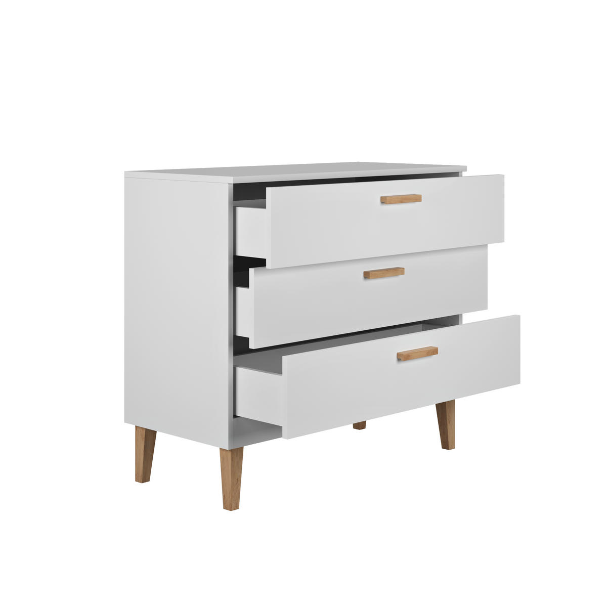KOMMODE KUBI Weiß 100/90/47 - Weiß, Holzwerkstoff (100/90/47cm) - RAUMHIRSCH FURNITURE