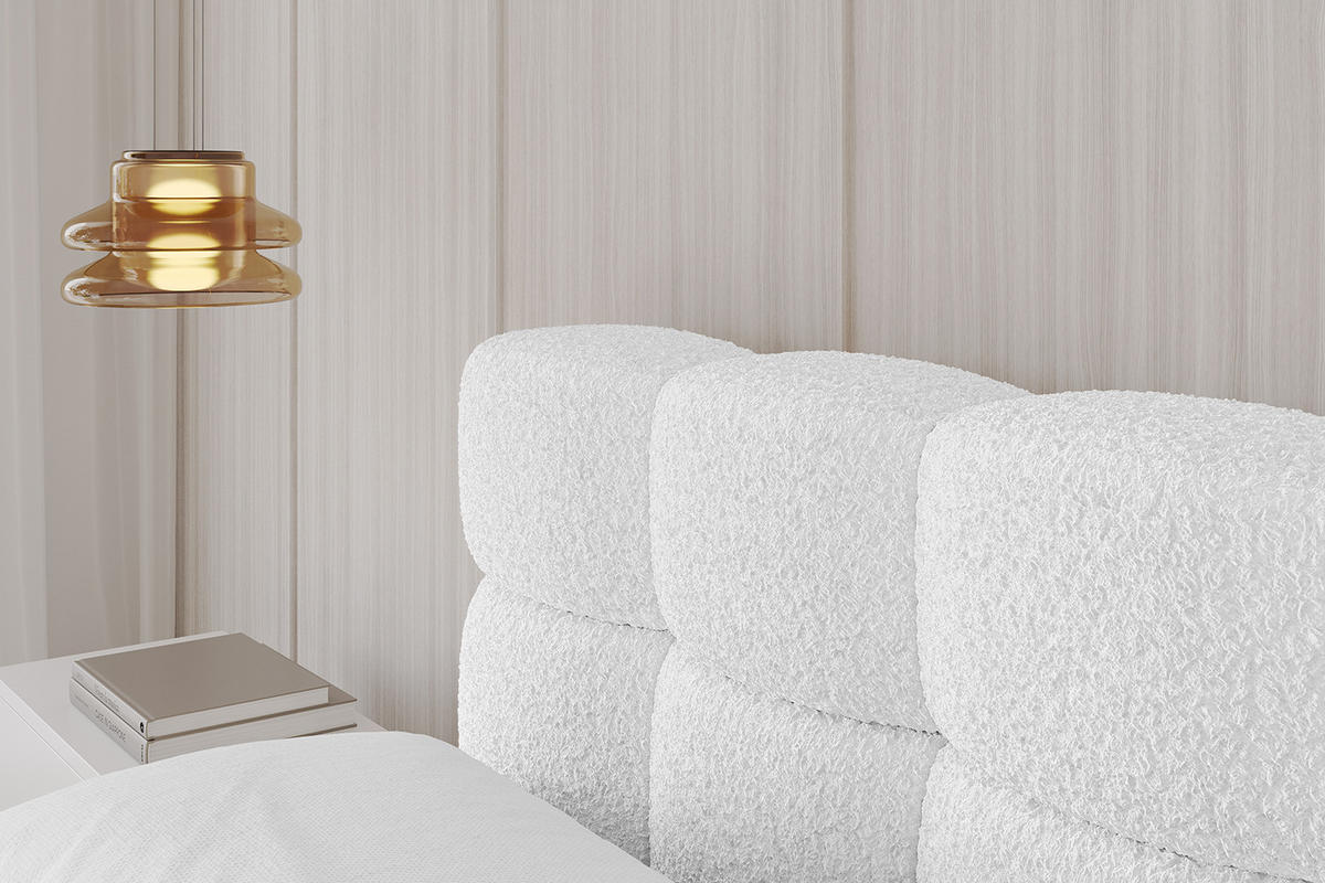 POLSTERBETT mit Bettkasten und Lattenrost, Bett mit Matratze H3/H4 - LEYA-v1 180x200 Weiß - Weiß, Holzwerkstoff/Textil (180/200cm) - ALTDECOR