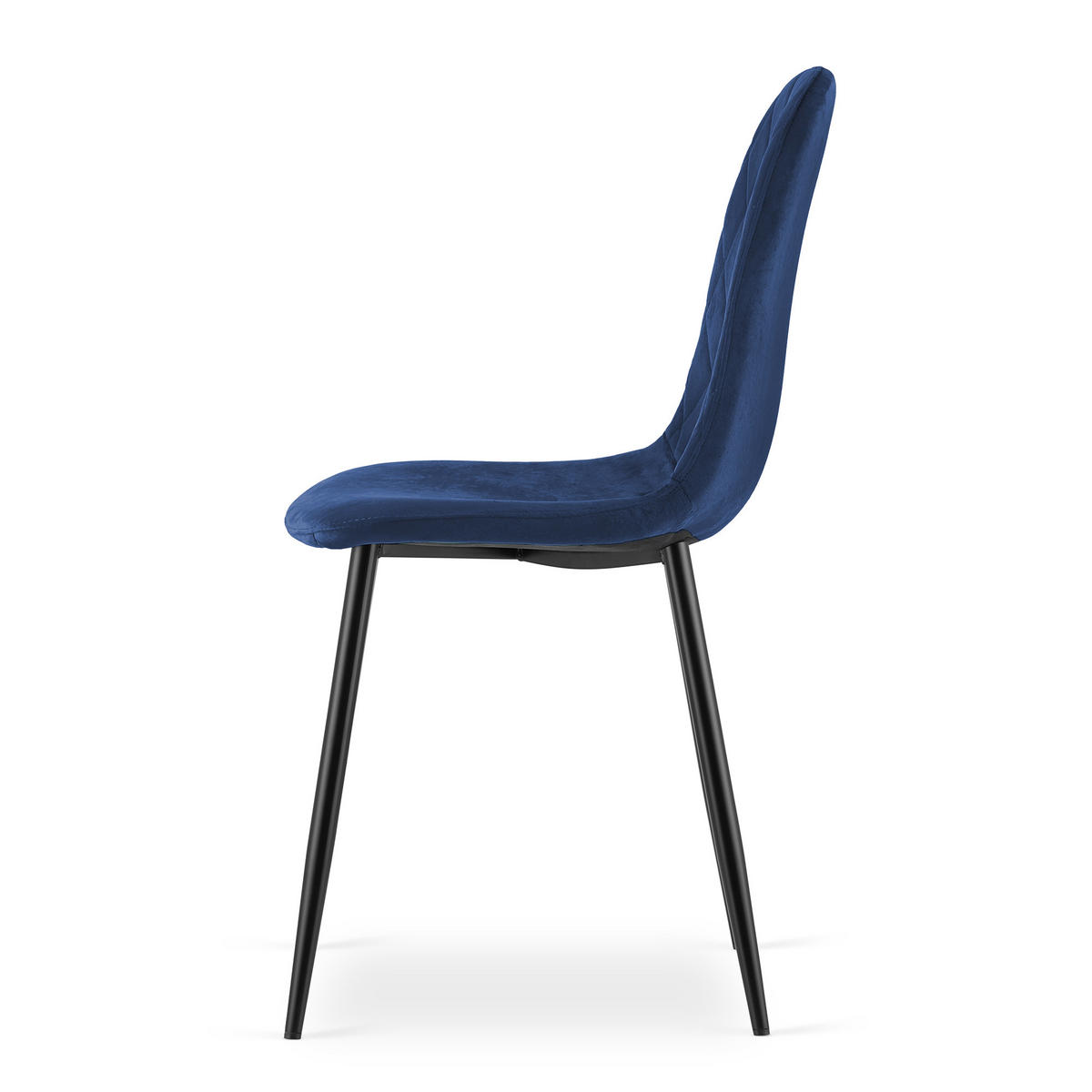 ESSZIMMERSTUHL Aksel (4er-Set) - Blau/Schwarz, Textil/Metall (50/88/45cm) - Home Collective