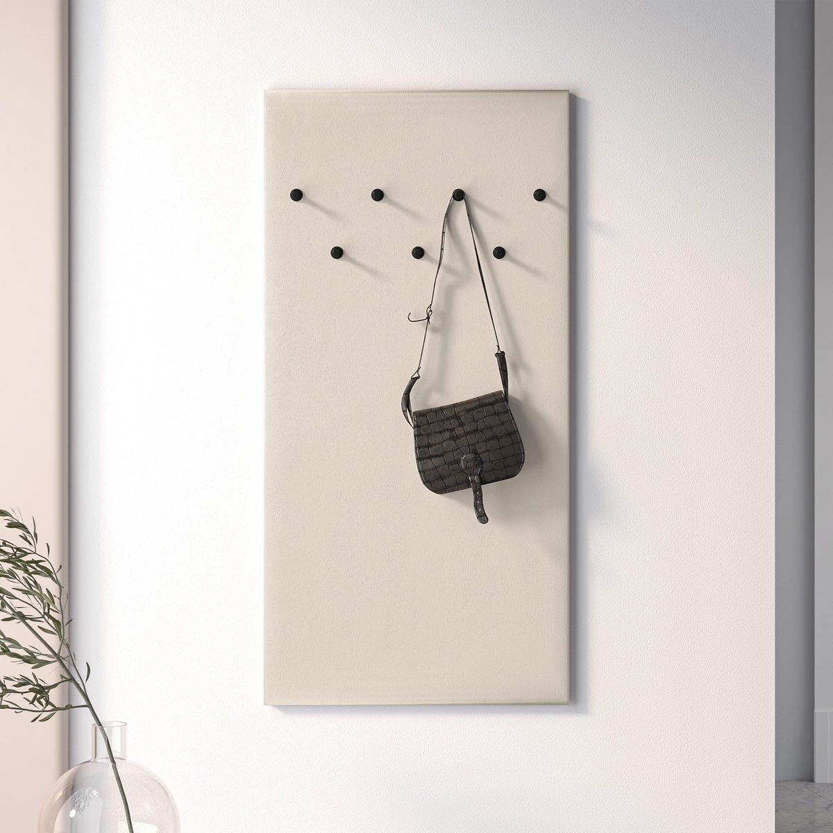 GARDEROBENPANEEL Gepolstert DROMA,Creme - Creme, Holzwerkstoff/Textil (68/137/3cm) - KONSIMO®