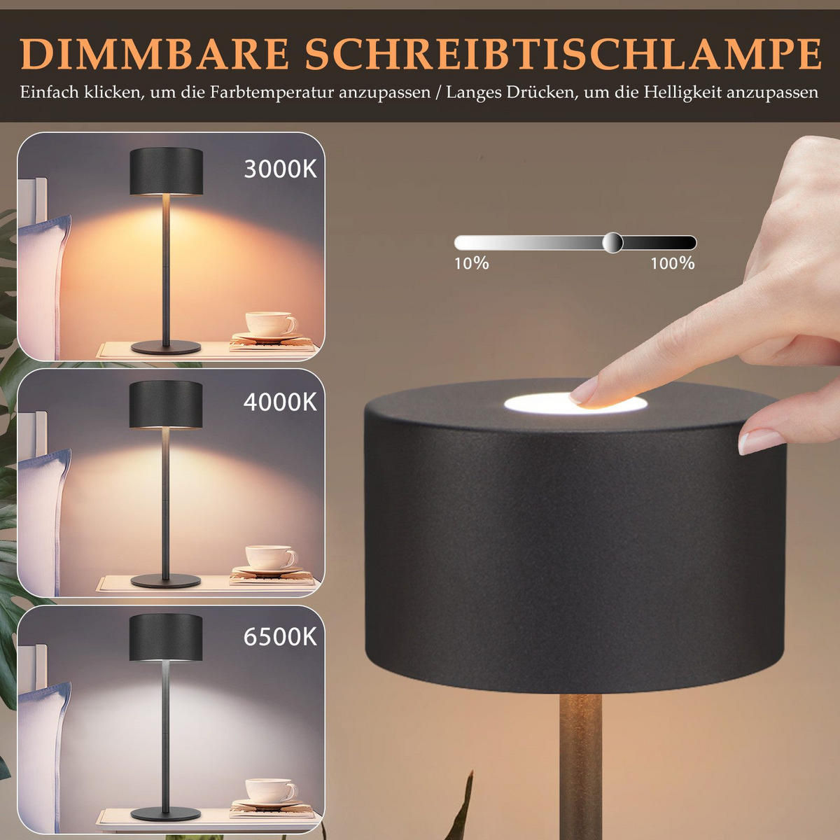 LED stolní lampa Abba 9/9/25cm - černá, kov (9/9/25cm) - Nettlife