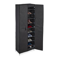 SCHUHSCHRANK - Anthrazit, Kunststoff/Textil (61/168/31.5cm) - Relaxdays