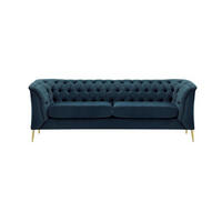 2,5-SITZER-SOFA Chesterfield Modern-Velluto 11 - Dunkelblau, Holz/Textil (209/74/80cm)