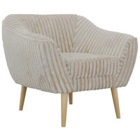 SESSEL PIRS - Beige Cord - Holzbeine - Beige/Buchefarben, Holzwerkstoff/Textil (80/75/74cm) - MKS