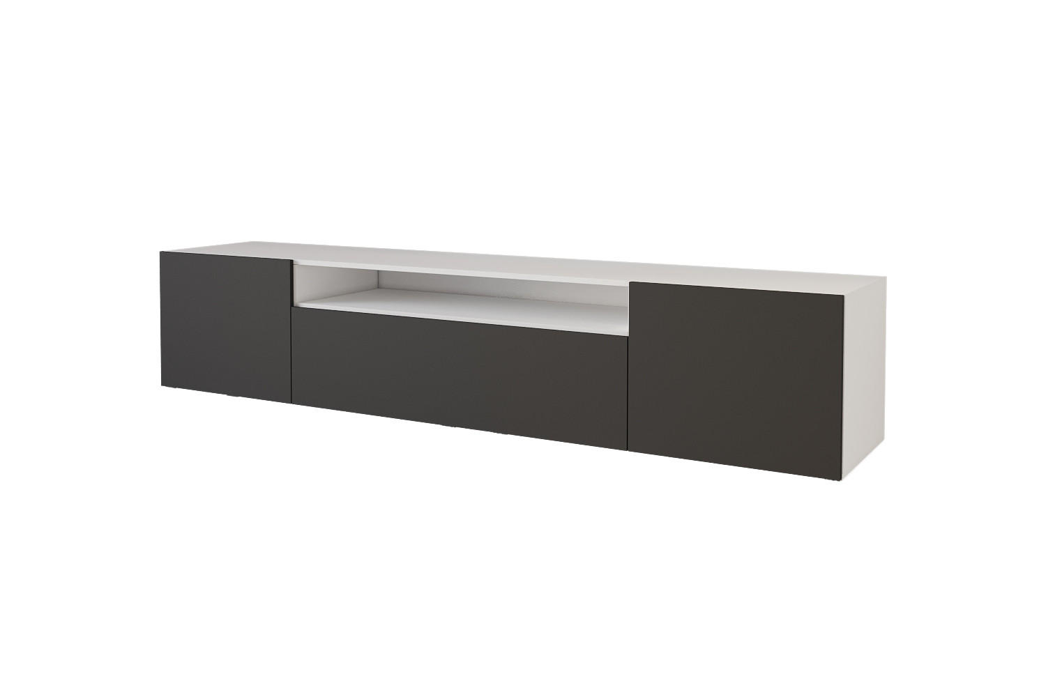 ALTDECOR NÍZKÁ komoda ELIO-W 200 x 40 x 41 cm – bílá / černá