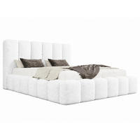 POLSTERBETT MELLOW 120x200 cm in Weiß, gepolstertes Kopfteil, Lattenrost, Bettkasten, Bouclé-Stoff - Weiß, Holz/Textil (120/200cm) - EMLAR Home
