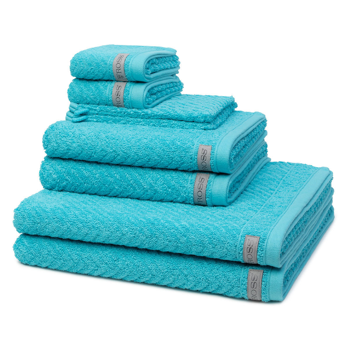 FROTTIERSET Smart 8-teilig - Türkis, Textil (50/100cm) - Ross