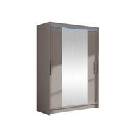 KLEIDERSCHRANK Miami II, mit RGB LED Beleuchtung - Kaschmir/Silberfarben, Holzwerkstoff/Kunststoff (120/200/58cm) - MIRJAN24