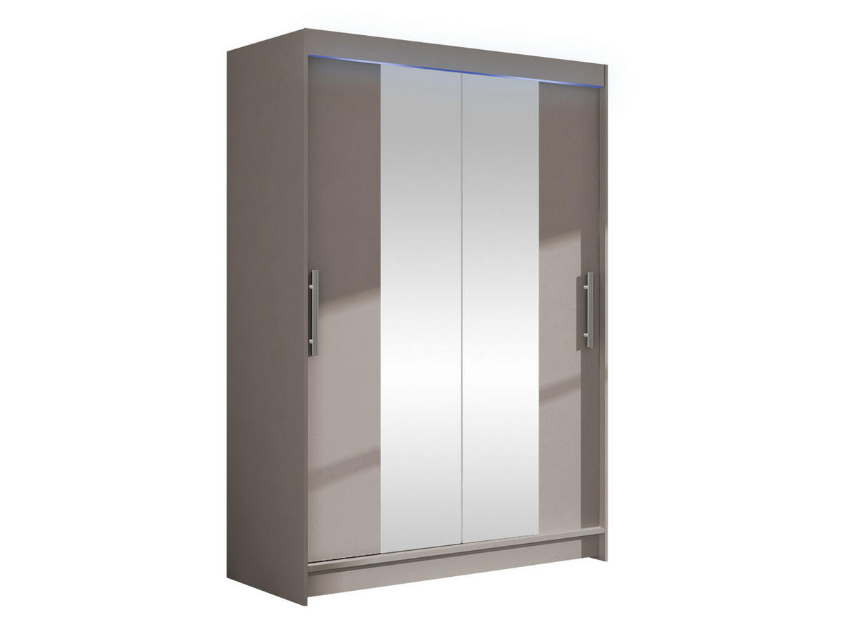 KLEIDERSCHRANK Miami II, mit RGB LED Beleuchtung - Kaschmir/Silberfarben, Holzwerkstoff/Kunststoff (120/200/58cm) - MIRJAN24