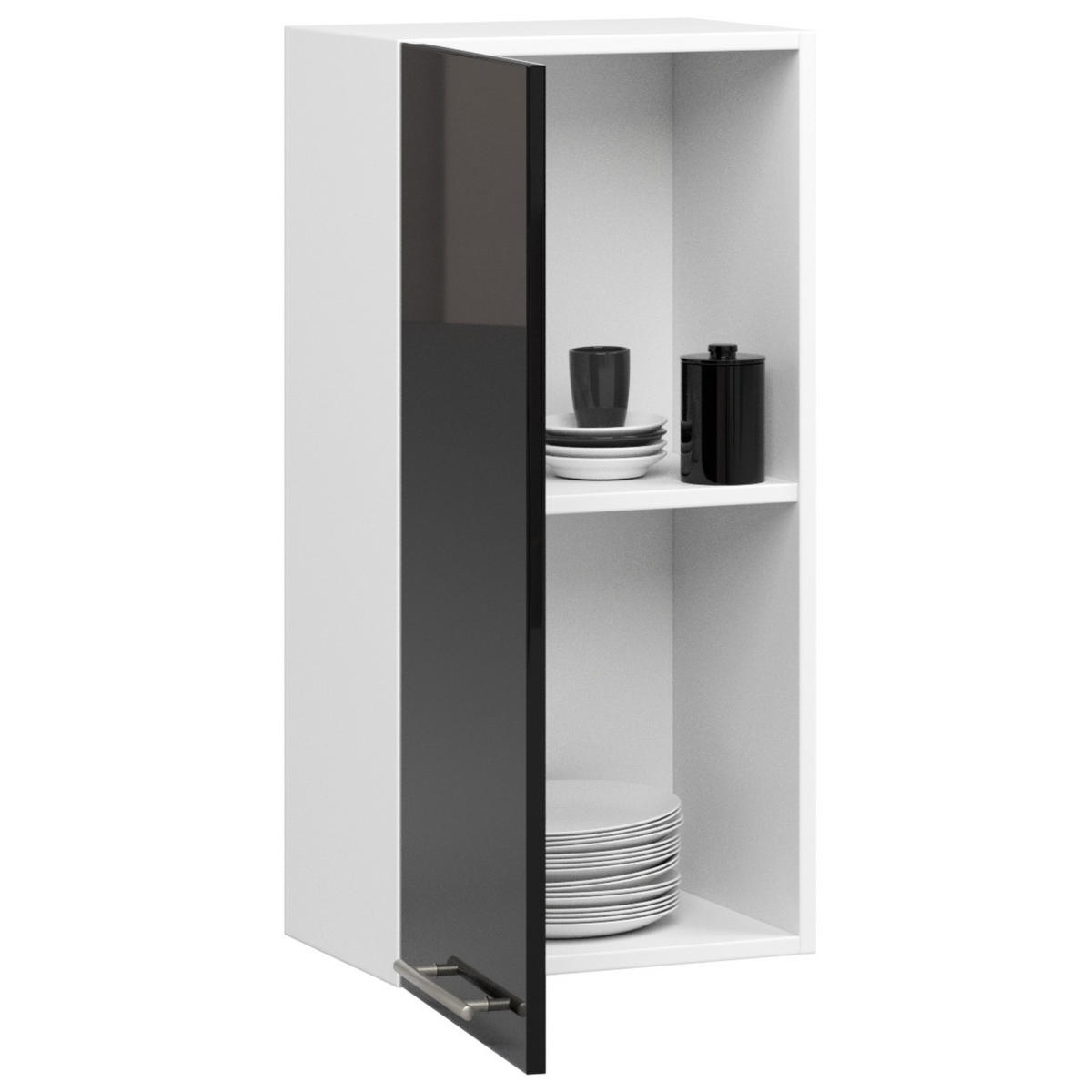 HÄNGESCHRANK Weiß, Schwarz Glanz 72/40/30 - Schwarz Hochglanz/Weiß, Holzwerkstoff (40/72/30cm) - RAUMHIRSCH FURNITURE