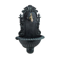 WANDBRUNNEN - Dunkelgrün, Metall (20/37.5/61.5cm) - Relaxdays
