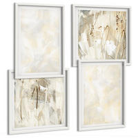 BILDER SET 4er Set - 50x50 cm & 40x60 cm Weißer Rahmen - Helles Strukturfarbendesign - Weiß, Kunststoff (50/50cm) - TULUP