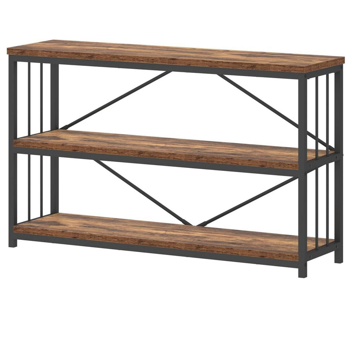 KONSOLENTISCH Metall Holz Industrial Design 140 x 34 x 74 cm - Wildeiche, Holzwerkstoff/Metall (34/140/74cm) - Quality Elegance